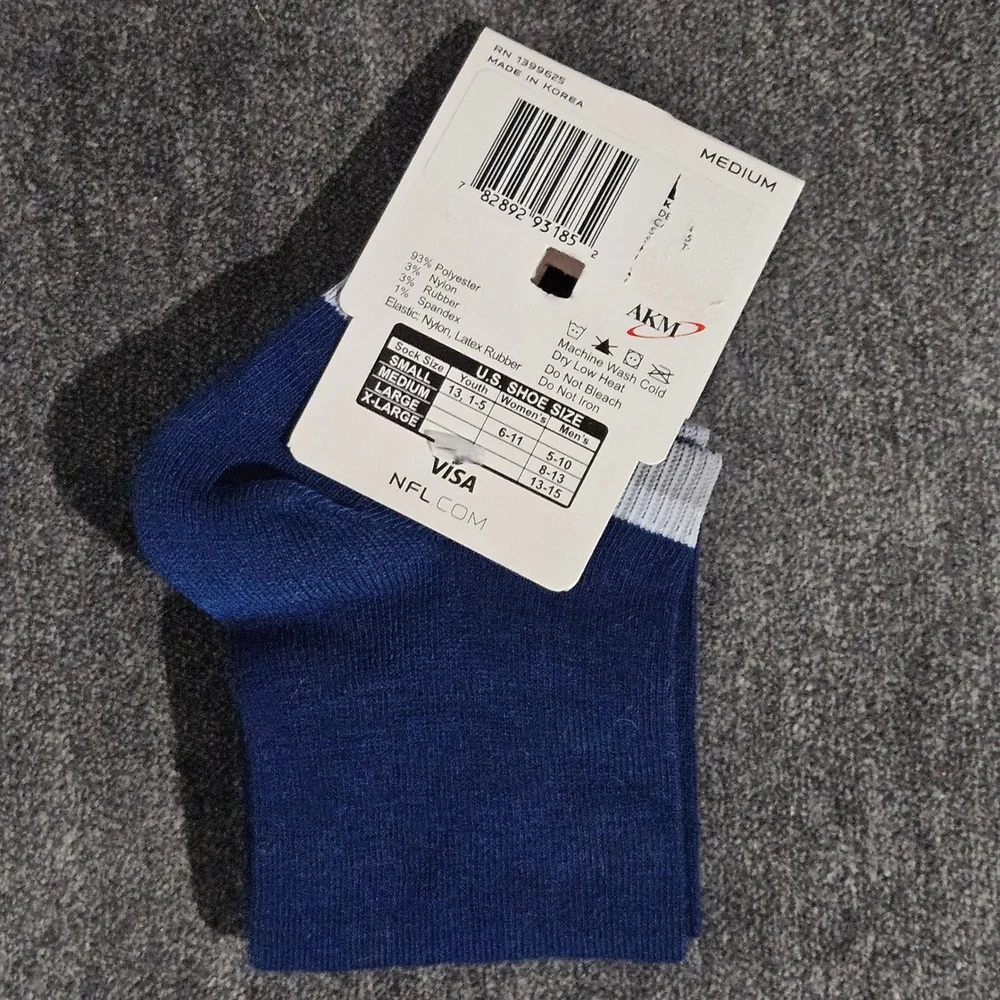 NFL Team Apparel Dallas Cowboys Ankle Socks Navy Blue Star Logo Medium New